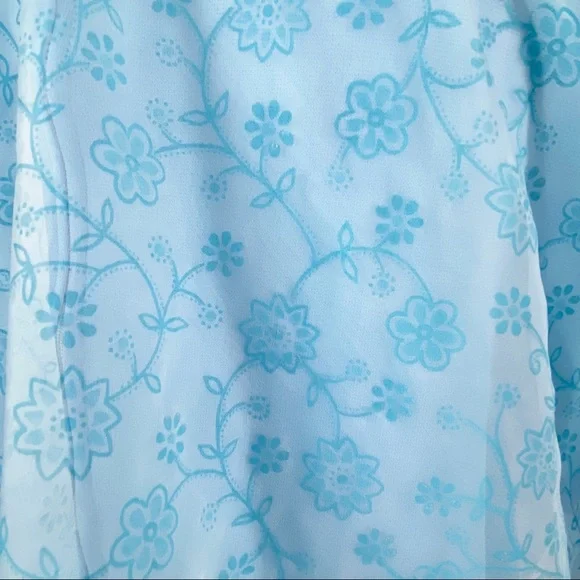 Vintage 70s Baby Blue Special Maxi Dress Capelet XL - Picture 7 of 9